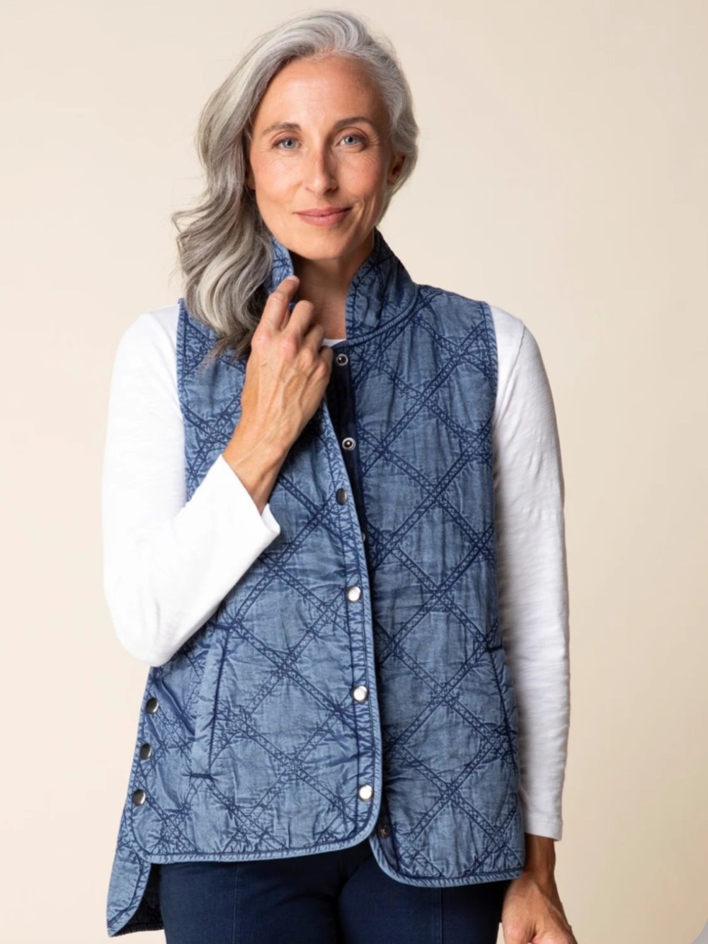 Habitat Quilted Vest - Indigo Blue - Size: S